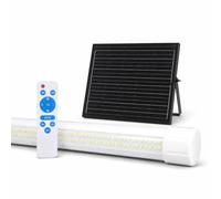 Groupe DDC Reglette LED Solaire Extérieur 4000K - Éclairage Garage, Terrasse, Abri - 3 Tailles, Télécommande, Autonome Jusqu’à 12h, IP54 Étanche, Sans Fil (105 CM)