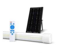 Groupe DDC Reglette LED Solaire Extérieur 4000K - Éclairage Garage, Terrasse, Abri - 3 Tailles, Télécommande, Autonome Jusqu’à 12h, IP54 Étanche, Sans Fil (51 CM)