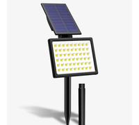 Groupe DDC Spot LED Solaire Extérieur 500 Lumens - IP65 Étanche - Fixation Murale ou Piquet Sol - Éclairage Jardin Terrasse Allée - Autonome Sans Fil (3000K - Blanc Chaud)