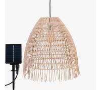 Groupe DDC Suspension Solaire Rotin LED Extérieur 100 Lumens - Lumière Blanche Chaude 3000K - Culot E27 - IP44 Étanche - Câble 4 m - Éclairage Terrasse Balcon Pergola Jardin Sans Câblage