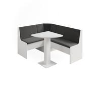 Groupe de banquettes d'angle Ramon, 60x60cm avec table d'angle, Blanc, Vicco 63214