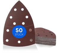 groupe de poils 50 pièces/Triangles de ponçage Prio / 11 trous / 105 x 152 mm/grain 80 / pour ponceuse multiple/feuilles abrasives/patins de ponçage triangulaires/papier de verre
