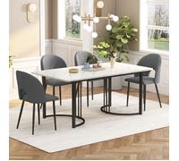 Groupe de salle à manger, (set, 140×80cm table à manger avec 4 chaises), ensemble de table de cuisine moderne, Diamond Pattern