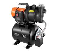 VEVOR Groupe de Surpression 735 W Pompe avec Réservoir de Pression 19 L pour Puits Peu Profonds Arrosage Jardin, 3785 L/h, avec Filtre, Clapet Anti-retour, Surpresseur Auto, Pressostat 1,4-2,8 bar