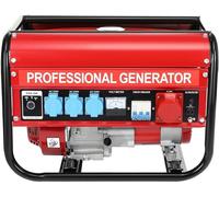 Groupe électrogène à essence de 7,5 chevaux, 4 temps, pour alimentation de secours, 3000W, 6500W max, avec deux prises 230V. Portable, silencieux et léger, idéal pour l'alimentation de secours, l'alim
