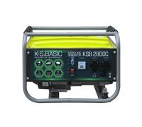 Groupe électrogène à essence KSB 2800C, puissance maximale 2800W, démarrage manuel, puissance moteur 6,5 CV, régulateur AVR, 2x16A (230V), sortie 12V, enroulement de l'alternateur cuivre