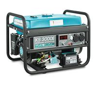 Groupe électrogène à essence KS 3000E d'une puissance maximale de 3000 W, 2x16A Schuko (230 V), moteur EURO-V, démarrage manuel/électrique, (AVR), affichage LED, enroulement 100% cuivre.