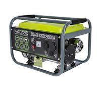 Groupe électrogène à essence KSB 2800A, puissance maximale 2800W, démarrage manuel, régulateur de tension automatique (AVR), voltmètre, 2x16A (230V), sortie 12V, alternateur en aluminium.