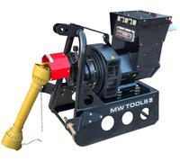 Groupe électrogène agricole 30 kW (37,5 kVA) pour tracteur dès 30 ch - 230 V et 400 V - Régulateur AVR - Cardan et attelage trois points MW Tools PTG300
