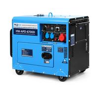 Groupe électrogène diesel HEXWELT 5000W 230V 400V, triphasé, pour alimentation de secours, avec AVR (régulation automatique de la tension) et démarrage électrique, modèle HW-APD-6700D