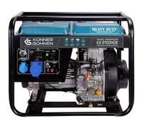 Könner & Söhnen KS 8100HDE Groupe électrogène avec horloge diesel 14 CV 4 temps avec démarreur électronique, régulateur de tension automatique 230 V, préchauffeur, affichage LED, 1 x 16 A, 1 x 32 A