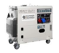 Groupe électrogène diesel KS 9200HDES-1/3 ATSR dans un boîtier insonorisé, système de commutation de phase (VTS), puissance max 7500W (400V) / 6400W (230V), 1x16A (400V) / 1x32A (230V), écran LED.