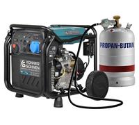 Groupe électrogène essence GPL - Inverter - 8000 W - Fonctionne à l'essence et au gaz liquéfié - Avec tuyau et détendeur pour bouteille de gaz