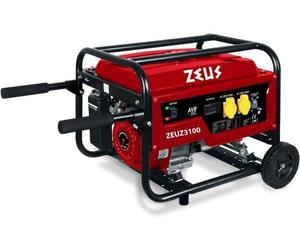 Groupe Électrogène Essence Zeuz 3000 W, Autonomie 9 h, Moteur 4 Temps, Système AVR, Monophasé, Rouge