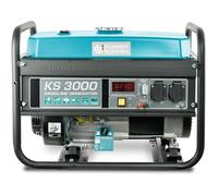 Groupe électrogène à essence KS 3000 puissance max 3000 W, prises Schuko 2x16A (230 V), EURO-V, régulateur de tension automatique (AVR),moteur électrique enroulement 100% cuivre,generateur de courant