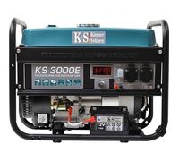 Groupe électrogène à essence KS 3000E d'une puissance maximale de 3000 W, 2x16A Schuko (230 V), moteur EURO-V, démarrage manuel/électrique, (AVR), affichage LED, enroulement 100% cuivre.