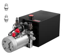 Groupe hydraulique de 12 gallons, pompe hydraulique à double effet pour remorques basculantes, pression maximale de 22 MPa et débit de 3,4 L/min, pompe hydraulique 12 V DC avec réservoir métallique, c