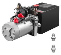 Groupe hydraulique de 4 litres, pompe hydraulique à double effet pour remorques basculantes, pression maximale de 22 MPa et débit de 3,4 L/min, pompe hydraulique 12 V DC avec réservoir métallique, pou