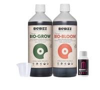 GROWMANIA Engrais Bio Bloom et Bio Grow Biobizz 1L + Up Nutrients Boost Up Échantillon + Verre de mesure | Engrais liquide pour plantes et cultures | Stimulation de la croissance