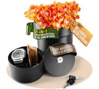 Growpile Pot de fleurs coffre-fort à l'intérieur du conteneur Noir et invisible de l'extérieur Avec fleurs artificielles