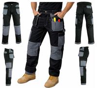 'GRS Multi Pockets Mens Combat Cargo Work Trouser with Knee Pad Pockets (Various Sizes and Colours: 28'' - 50'')'