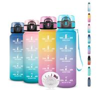 Grsta Bouteille Enfant, Gourde 500ml Anti-Fuite, Gourde Graduée pour 1 Journee, Bouteille d'eau de Motivation, Facile à Nettoyer, pour Running, Voyage, École, Camping