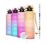 Grsta Gourde 1,5l, Gourde Sport, Bouteille Anti-Fuite, Bouteille Motivation avec Slogan de Motivation, Facile à Transporter, Facile à Nettoyer, pour Bureau, Sport, Extérieur, Adulte, Camping, Voyage