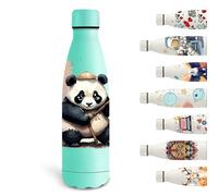 Grsta Gourde, 500ml Gourde Isotherme, Gourde Personnalisée avec des Pandas, Gourde Enfant anti Fuite, Facile à Transporter, Bouteille d'eau pour l'École, Bureau, Voyage, Sports, Vert