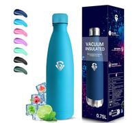 Grsta Gourde Isotherme, Gourde 750ml, Gourdes Inox, Sans BPA, Gourdes Reutilisable, 24h Froid & 12h Chaud, Gourd Inox, Anti Fuite, Thermos pour l'École, Bureau, Voyage, Camping, Sport, Bleu