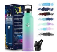 Grsta Gourde Isotherme, Gourde Sport 750ml, Bouteille Isotherme sans BPA, Gourde INOX Reutilisable, Gourde Metal pour Bureau, Gym, Voyage - avec Paille