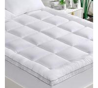 GRT Surmatelas pour très grand lit, 7 cm de profondeur, surmatelas matelassé à coutures carrées, soutien extra chaud et respirant, antidérapant avec poche de 30 cm de profondeur (King size 150 x 200