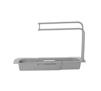 Grtheenumb Organisateur d'évier de Cuisine | Support d'évier télescopique, Panier de vidange Rangement Extensible avec Support pour torchon Gris