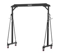 VEVOR Grue à Portique Mobile Réglable 997,9 kg, Portique de Levage Mobile pour Atelier, Garage et Entrepôt, Hauteur Réglable 2430-3630 mm, Roulettes Pivotantes avec Frein, Structure Acier, Cadre Seul