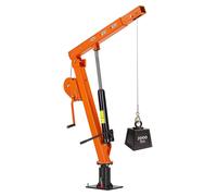 Grue de levage VEVOR, capacité de 907,2 kg, grue de chargement manuelle incluant un treuil manuel et une pompe hydraulique de 12 tonnes, grue de levage avec flèche télescopique et tourelle rotative à
