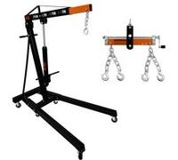 MonsterShop Grue motorisée 2 t – Équilibreur 900 kg, crochet double, poignée de pompe hydraulique