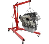 Grue élévatrice motorisée pliante de 2 tonnes, avec structure en acier au carbone haute résistance et 6 roulettes en fonte, idéale pour les ateliers de réparation automobile, pour le levage de moteurs