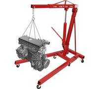 Grue hydraulique pliante de 2 tonnes (2000 kg) – Grue motorisée avec 6 rouleaux et 4 niveaux de réglage en hauteur, capacité de levage jusqu'à 4409 lbs pour les moteurs, les boîtes de vitesses, etc., 