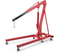 Grue hydraulique pliante de 2 tonnes, palan de garage manuel avec bras télescopique à 4 étages, hauteur de levée jusqu'à 230 cm, équipée de roulettes pivotantes à 360°