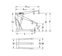 Grue mobile d'atelier pliante 2 t KS TOOLS - 162.0020