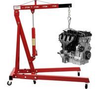 Grue motorisée pliante, capacité de 2T (2000 kg), idéale pour le levage de moteurs. Grue d'atelier de 2,1 mètres de hauteur, équipée d'un vérin hydraulique de 8T, avec 4 positions et 6 rouleaux, en ac