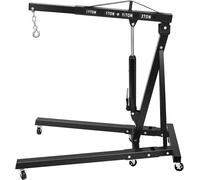 Grue pliante motorisée de 2 tonnes, grue robuste en acier au carbone avec 6 rouleaux en fer – Grue hydraulique, pliable, pour atelier, élévateur motorisé, charge maximale 2000 kg (noir)