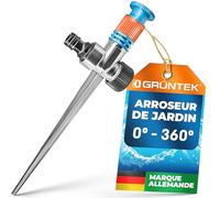 GRÜNTEK Arroseur de Jardin à Sécteur. Asperseur Arrosage Circulaire et Serie Arroseur sur Piquet à Secteur 360° Jardin Gazon Pelouse Rotatif