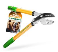 GRÜNTEK Cisaille Coupe Branches Ébrancheur de 47 cm avec Sécateur à crémaillère. Élaguer à Enclume Compact Grizzly en Aluminium