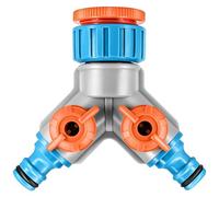 GRÜNTEK Distributeur Vanne à 2 Voies Arrosage | Raccord rapide avec vannes pour robinet 3/4 (19-25mm) Tuyaux - Raccord Robinet Asperseur et Minutèrie d’arrosage.