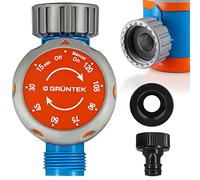 GRÜNTEK Minuterie Arrosage Mécanique Minuteur d'arrosage automatique Jardin pour Robinet 1/2 et 3/4 et Arroseur. Programmation entre 15 et 120 min ultra-simple.