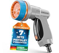 GRÜNTEK Pistolet Arrosage Jardin. Pistolet arrosage Métal Multijet. Pulverisateur de jardin. Embout Tuyau Arrosage Jet Puissant. Pulverisateur de Jardin - Douchette Matériel d'Arrosage pour Jardin