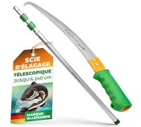 GRÜNTEK Scie Élagage Télescopique sur Perche à Elaguer Coupe Branches 100-240 cm compatible avec Echenilloir GRÜNTEK (art. B096Y5T5VT)
