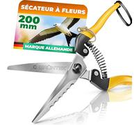 GRÜNTEK Sécateur de Jardin 200 mm. Sécateur Fleuriste Ciseaux à Fleurs Bonsaï Vigne Roses pétites Plantes. Outil Jardinage Professionnel. Ciseaux de Jardin petites mains.