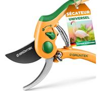 GRÜNTEK Sécateur de Jardin FLAMINGO. Sécateur à fleurs avec poignées ergonomiques antidérapantes et coupe Bypass.