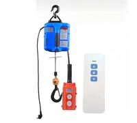 Grues et palans de remorquage Nouveau palan électrique Portable treuil télécommande sans fil 220V petite grue décoration de la maison levage(Blue,25M-100KG)
